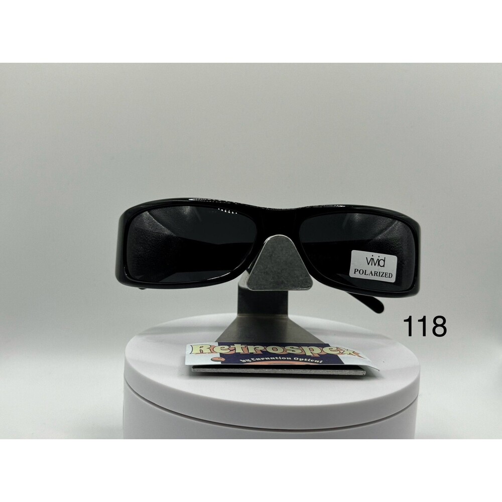 Vintage Designer Y2K Sunglasses Wrap Around OEM Grey Polarized Sun Lenses